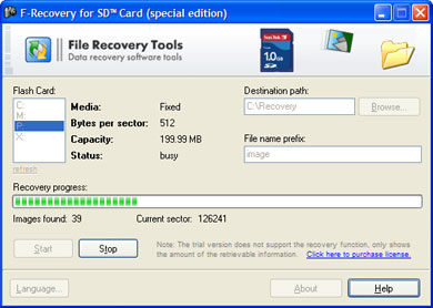 F-Recovery for SD Card Screenshot