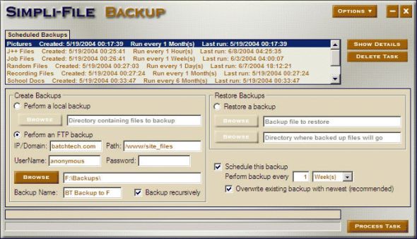 Simpli-File Backup Screenshot