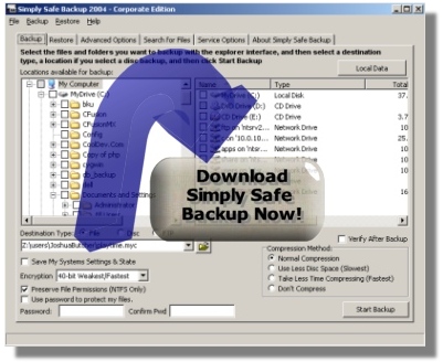 Simply Safe Backup 2004 Screenshot