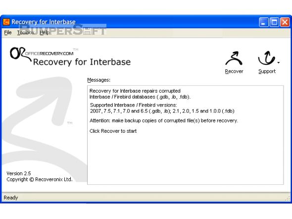 Recovery for Interbase Screenshot