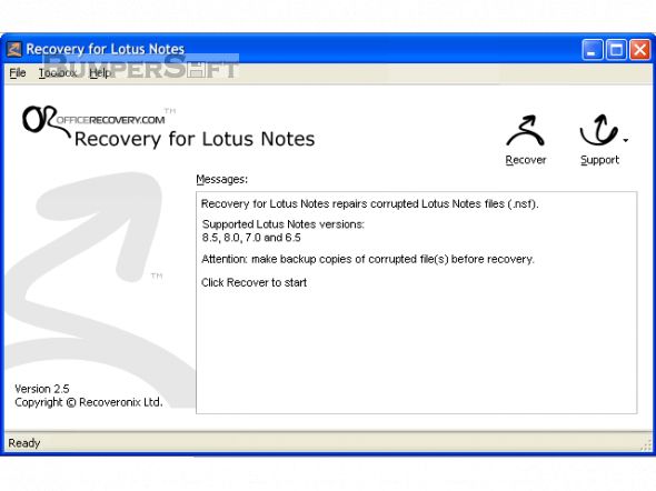 Recovery for Lotus Notes Screenshot