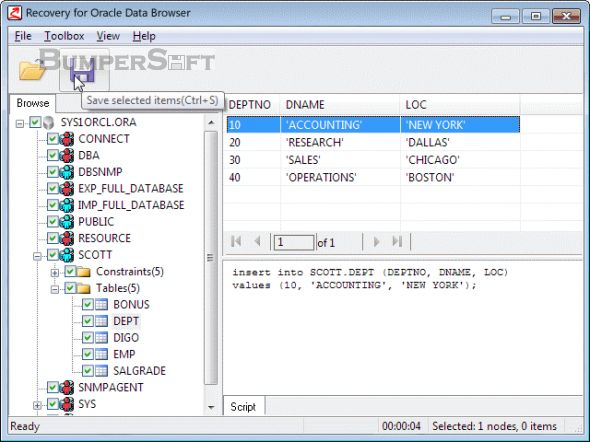 Recovery for Oracle Screenshot