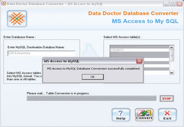 Data Doctor Database Converter - MS Access to MySQL Screenshot