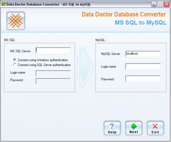Data Doctor Database Converter - MS SQL to MySQL Screenshot