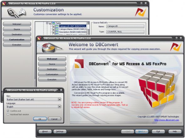 DBConvert for MS Access & FoxPro Screenshot