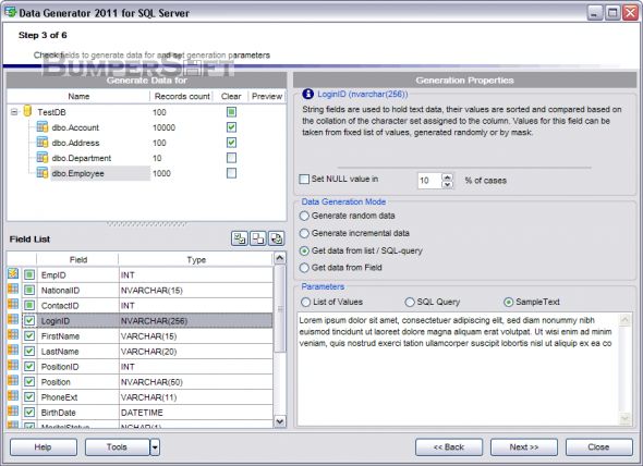Data Generator for SQL Server Screenshot