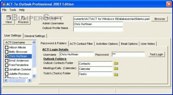 ACT-To-Outlook Professional Screenshot