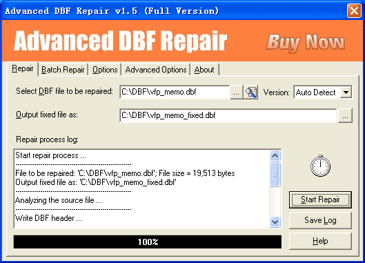 Advanced DBF Repair Screenshot