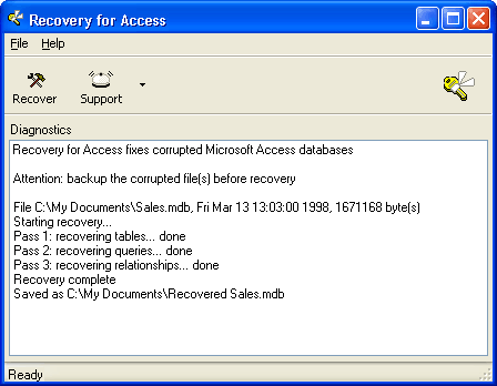 Recovery for Access Screenshot