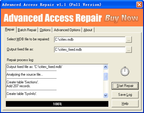 Advanced Access Repair Screenshot