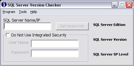 SQL Server Version Checker Screenshot