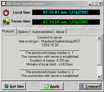 Alt Clock Synchronizer Screenshot
