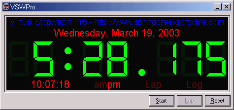 Virtual Stopwatch Pro Screenshot