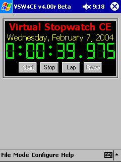 Virtual Stopwatch CE Screenshot