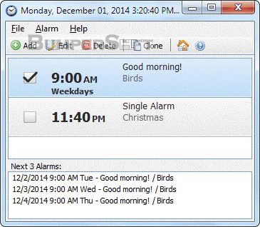 Free Alarm Clock Screenshot