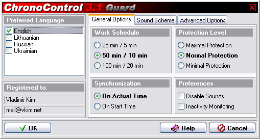 ChronoControl Lite Screenshot