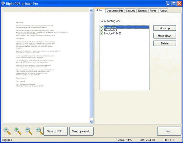 Right PDF Printer Pro Screenshot