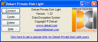 Dekart Private Disk Light Screenshot