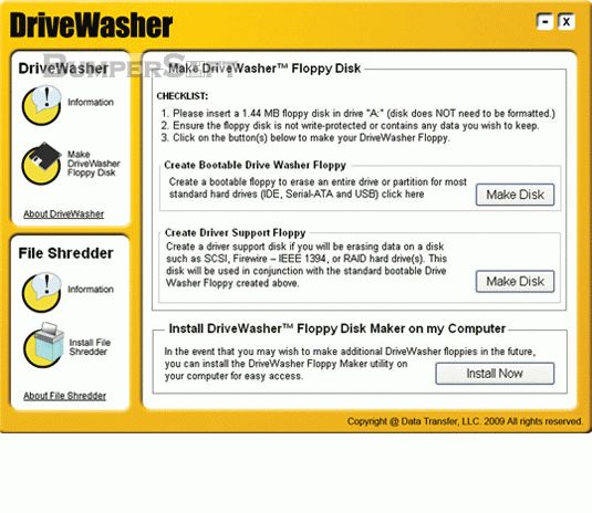 DriveWasher Screenshot