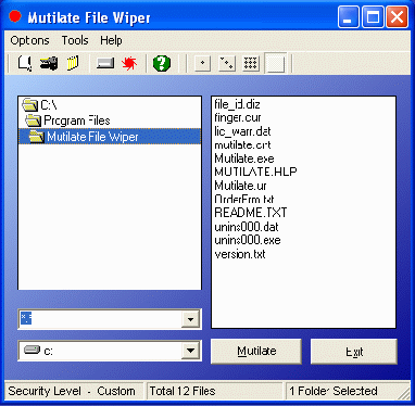 Mutilate File Wiper Screenshot