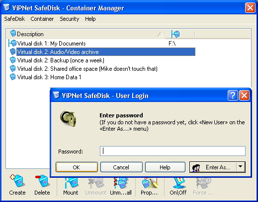 ViPNet Safe Disk Screenshot