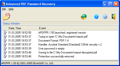 Advanced PDF Password Recovery Std Screenshot