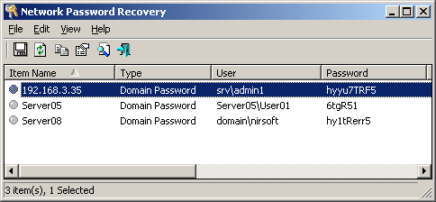 Network Password Recovery Screenshot