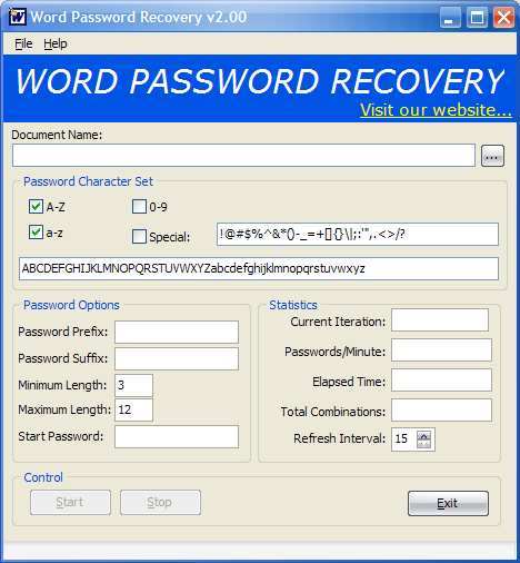 Word Password Recovery Screenshot