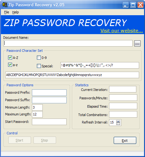 Zip Password Recovery Screenshot