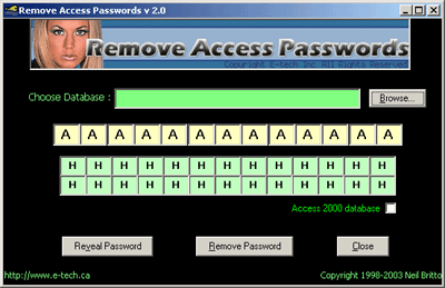 Remove Access Passwords Screenshot