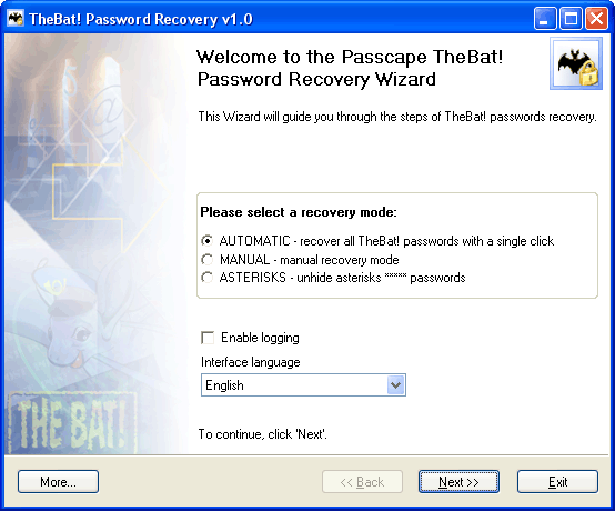 TheBat! Password Recovery Screenshot