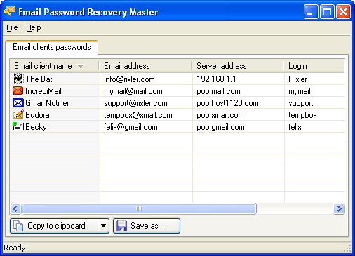 Email Password Recovery Master Screenshot