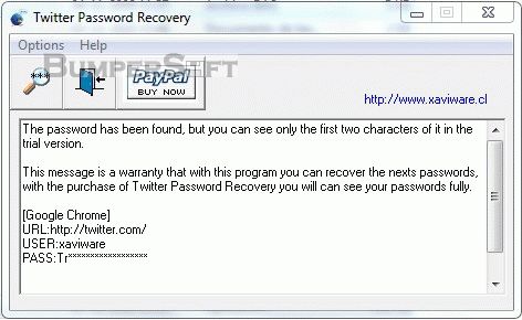 Twitter Password Recovery Screenshot