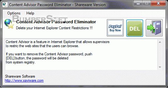 Content Advisor Password Eliminator Screenshot