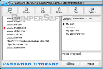 Password Storage Screenshot