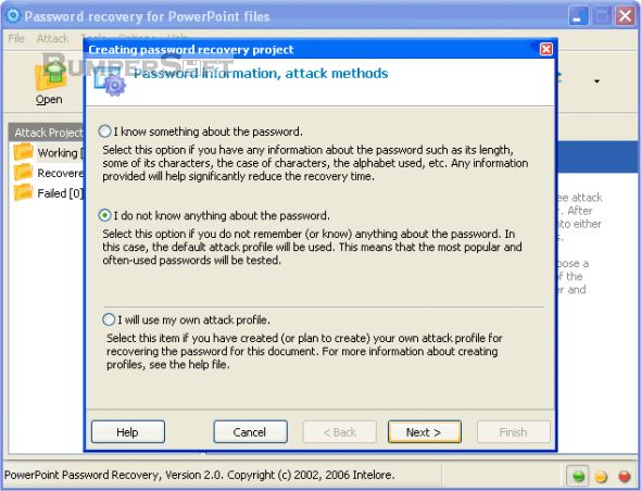 Password recovery for PowerPoint files Screenshot