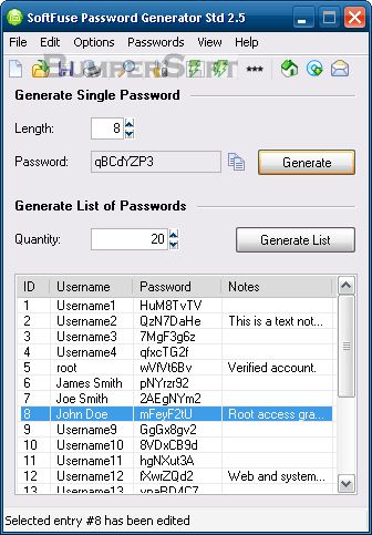 SoftFuse Password Generator Screenshot