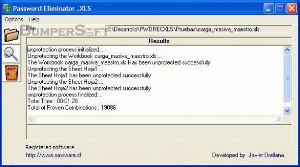 Password Eliminator .XLS Screenshot