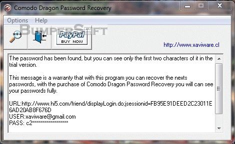 Comodo Dragon Password Recovery Screenshot
