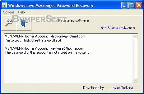 Windows Live Messenger Password Recovery Screenshot