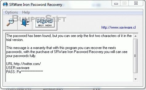 SRWare Iron Password Recovery Screenshot