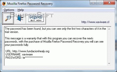 Mozilla Firefox Password Recovery Screenshot