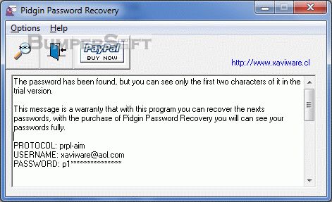 Pidgin Password Recovery Screenshot