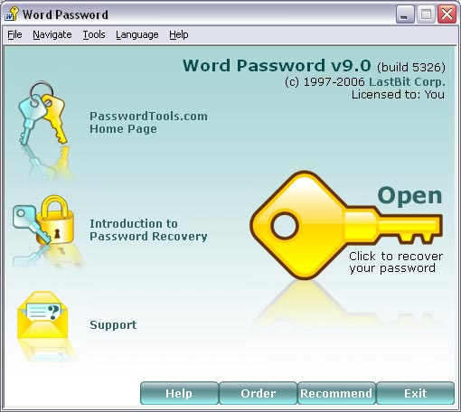 Word Password Screenshot