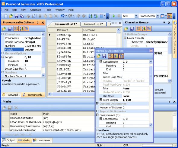 Password Generator 2005 Professional Screenshot