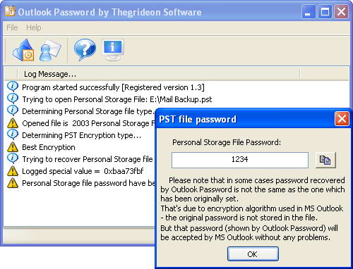 Outlook Password Screenshot