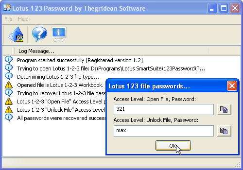 Lotus 1-2-3 Password Screenshot