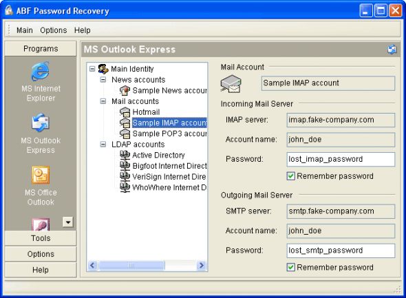 ABF Password Recovery Screenshot