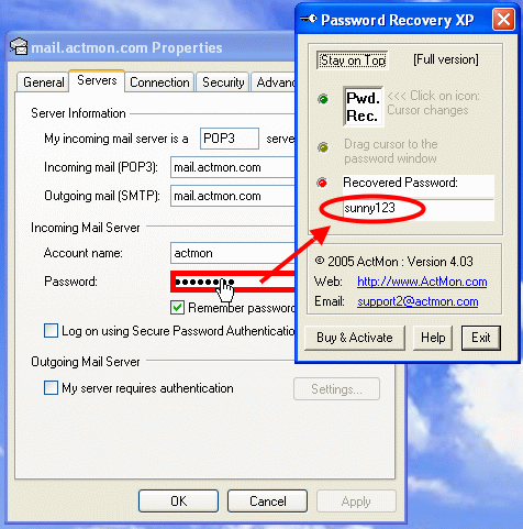ActMon Password Recovery XP Screenshot