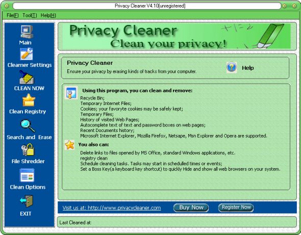 Privacy Cleaner Screenshot